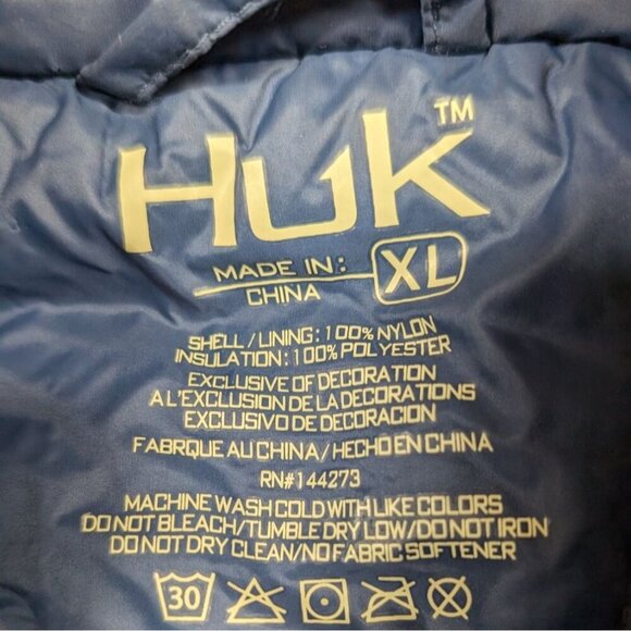 Huk Puffer Vest Men's Waypoint Insulated Gorpcore Fishing Stowable Packable XL - Picture 3 of 10